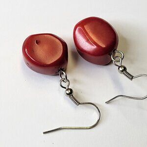 Mini Red Coral Earrings